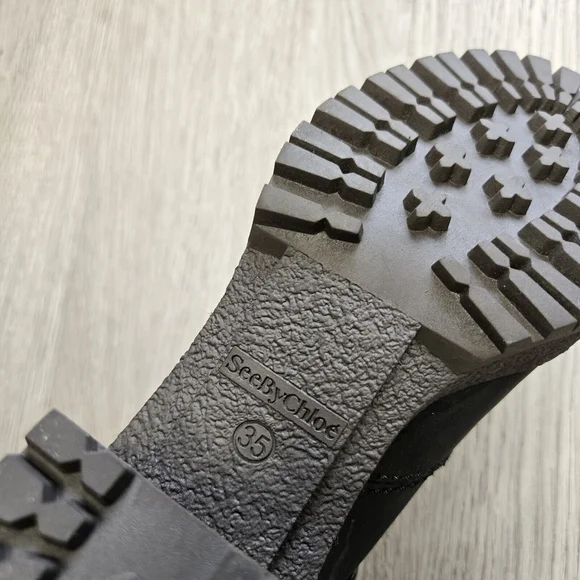 See by Cloe Eileen Leather and Suede Black Hiking Boots Size 4.5-5 EUC Gorpcore - Picture 10 of 13